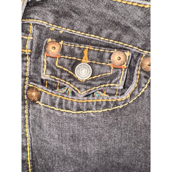 True Religion Dark Wash Low Rise Bootcut Jeans Womens Size 28 USA-Made Denim - Picture 5 of 12